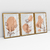 Quadro Decorativo Abstrato Minimal Flowers - Cor do ano 2024 - Kit com 3 Quadros - loja online