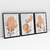 Quadro Decorativo Abstrato Minimal Flowers - Cor do ano 2024 - Kit com 3 Quadros - comprar online