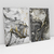 Imagem do Quadro Decorativo Abstrato Moderno Elegance Black Gray Gold White Kit com 2 Quadros