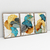 Imagem do Quadro Decorativo Abstrato Moderno Flowers Blue Green and Yellow - Kit com 3 Quadros