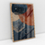 Quadro Decorativo Abstrato Moderno Fronteira Azul Marinho e Terracota - comprar online