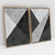 Quadro Decorativo Abstrato Moderno Geométrico Texturizado Preto e Branco Kit com 2 Quadros - comprar online