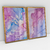 Quadro Decorativo Abstrato Moderno Mármore Pink and Blue Kit com 2 Quadros - loja online