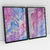 Quadro Decorativo Abstrato Moderno Mármore Pink and Blue Kit com 2 Quadros - Bimper - Quadros Decorativos