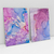 Imagem do Quadro Decorativo Abstrato Moderno Mármore Pink and Blue Kit com 2 Quadros