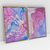 Quadro Decorativo Abstrato Moderno Mármore Pink and Blue Kit com 2 Quadros na internet