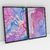 Quadro Decorativo Abstrato Moderno Mármore Pink and Blue Kit com 2 Quadros - loja online