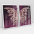 Quadro Decorativo Abstrato Moderno Rosé Gold Butterfly Wings Dark Background Kit com 2 Quadros - Bimper - Quadros Decorativos