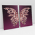 Quadro Decorativo Abstrato Moderno Rosé Gold Butterfly Wings Dark Background Kit com 2 Quadros - comprar online