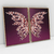 Quadro Decorativo Abstrato Moderno Rosé Gold Butterfly Wings Dark Background Kit com 2 Quadros - Bimper - Quadros Decorativos