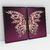 Imagem do Quadro Decorativo Abstrato Moderno Rosé Gold Butterfly Wings Dark Background Kit com 2 Quadros
