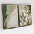 Quadro Decorativo Abstrato Orgânico Folhas de Outono Soft Green Kit de 2 Quadros - Bimper - Quadros Decorativos