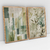 Quadro Decorativo Abstrato Orgânico Folhas em Verde Oliva Kit de 2 Quadros - comprar online