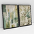 Quadro Decorativo Abstrato Orgânico Folhas em Verde Oliva Kit de 2 Quadros - Bimper - Quadros Decorativos