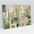 Quadro Decorativo Abstrato Orgânico Folhas em Verde Oliva Kit de 2 Quadros