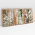 Quadro Decorativo Abstrato Orgânico Tons Naturais de Bege e Verde Kit de 3 Quadros - comprar online