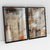 Quadro Decorativo Abstrato Pinceladas do Tempo Kit com 2 Quadros - comprar online