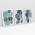 Quadro Decorativo Abstrato Romantic Blue Tones - Ana Ifanger - Kit com 3 Quadros - Bimper - Quadros Decorativos