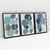 Quadro Decorativo Abstrato Romantic Blue Tones - Ana Ifanger - Kit com 3 Quadros - Bimper - Quadros Decorativos