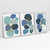 Quadro Decorativo Abstrato Romantic Blue Tones - Ana Ifanger - Kit com 3 Quadros