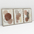 Quadro Decorativo Abstrato Soft Earth Tone Colors Kit com 3 Quadros - Bimper - Quadros Decorativos