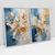 Quadro Decorativo Abstrato Soft Shades of Light Blue, Beige and White - Kit com 2 Quadros