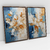 Quadro Decorativo Abstrato Soft Shades of Light Blue, Beige and White - Kit com 2 Quadros - Bimper - Quadros Decorativos