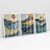 Quadro Decorativo Abstrato Textured Mountains Landscape in Sunset Kit com 3 Quadros - Bimper - Quadros Decorativos