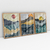 Quadro Decorativo Abstrato Textured Mountains Landscape in Sunset Kit com 3 Quadros - loja online