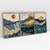 Quadro Decorativo Abstrato Textured Mountains Landscape in Sunset Kit com 3 Quadros na internet