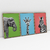 Quadro Decorativo Animais Africanos Elefante Girafa Zebra Fundos Coloridos Kit com 3 Quadros na internet
