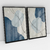Quadro Decorativo Azul Abstrato Lines - Caroline Cerrato - Kit com 2 Quadros - Bimper - Quadros Decorativos