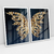 Quadro Decorativo Borboleta Golden Butterfly Wings Kit com 2 Quadros - Bimper - Quadros Decorativos