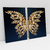 Quadro Decorativo Borboleta Golden Butterfly Wings Kit com 2 Quadros - comprar online