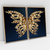 Quadro Decorativo Borboleta Golden Butterfly Wings Kit com 2 Quadros - Bimper - Quadros Decorativos