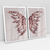 Quadro Decorativo Borboleta Rose Gold Butterfly Wings Light Background Kit com 2 Quadros - Bimper - Quadros Decorativos