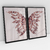 Quadro Decorativo Borboleta Rose Gold Butterfly Wings Light Background Kit com 2 Quadros - Bimper - Quadros Decorativos