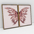 Quadro Decorativo Borboleta Rose Gold Butterfly Wings Light Background Kit com 2 Quadros - loja online