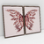 Quadro Decorativo Borboleta Rose Gold Butterfly Wings Light Background Kit com 2 Quadros - Bimper - Quadros Decorativos