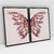 Quadro Decorativo Borboleta Rose Gold Butterfly Wings Light Background Kit com 2 Quadros - loja online