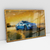 Quadro Decorativo Carro Esportivo Azul - Pôr do Sol - Efeito Pintura - loja online