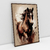 Quadro Decorativo Cavalo em Tons de Marrom e Bege - Bimper - Quadros Decorativos