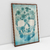 Quadro Decorativo Caveira Crânio de Flores Azuis na internet