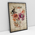 Quadro Decorativo Caveira Crânio Florido Efeito Vintage - Bimper - Quadros Decorativos