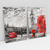 Quadro Decorativo Cidade Londres Big Ben Preto, Branco e Vermelho Kit com 2 Quadros - comprar online