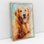 Quadro Decorativo de Cachorro Golden Retriever Colorido Arte Aquarela - comprar online