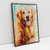 Quadro Decorativo de Cachorro Golden Retriever Colorido Arte Aquarela na internet