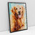 Quadro Decorativo de Cachorro Golden Retriever Colorido Arte Aquarela - Bimper - Quadros Decorativos