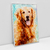 Quadro Decorativo de Cachorro Golden Retriever Colorido Arte Aquarela
