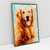 Quadro Decorativo de Cachorro Golden Retriever Colorido Arte Aquarela - loja online